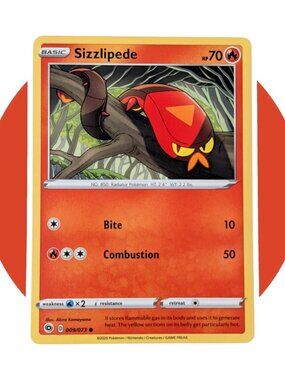 Champion's Path Pokemon Card (CX12): Sizzlipede 009/073